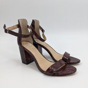 VINCE CAMUTO Beah Snakeskin Heeled Sandals